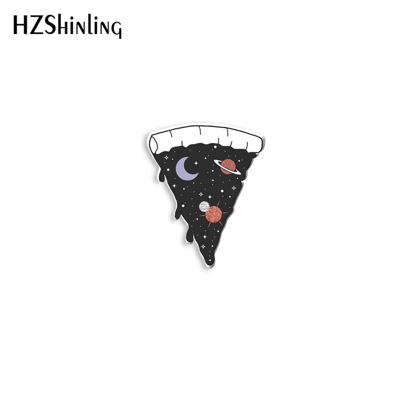 2022 Solar System Acrylic Lapel Pin Space Planets Epoxy Butterfly Clasp Pin Handmade Butterfly Brooch: SILVER PLATED