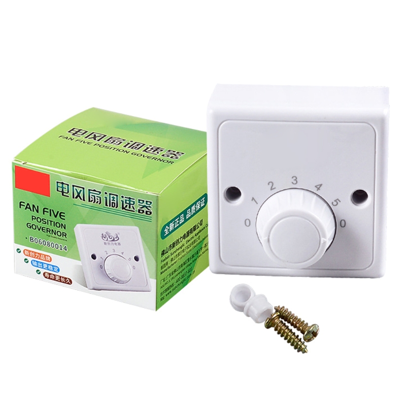 Universele Opbouw Plafond Ventilator Snelheidsregelaar Ventilator Snelheid Schakelaar Vijf-Speed Elektrische Ventilator Schakelaar Vierkante Dropshippi