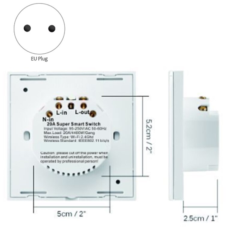 Smart Switch Wifi Boiler Smart Switch Water Heater Switch APP Voice Remote Control Press Panel Timer-EU Plug