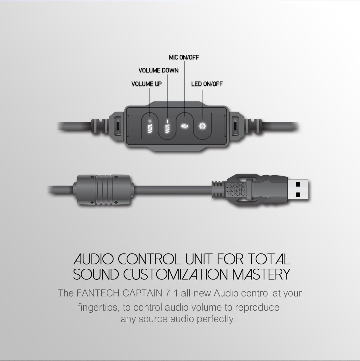 Fantech-auriculares profesionales HG11 para videojuegos, cascos con USB Virtual 7,1, sonido envolvente RGB, con micrófono para reproductor de juegos