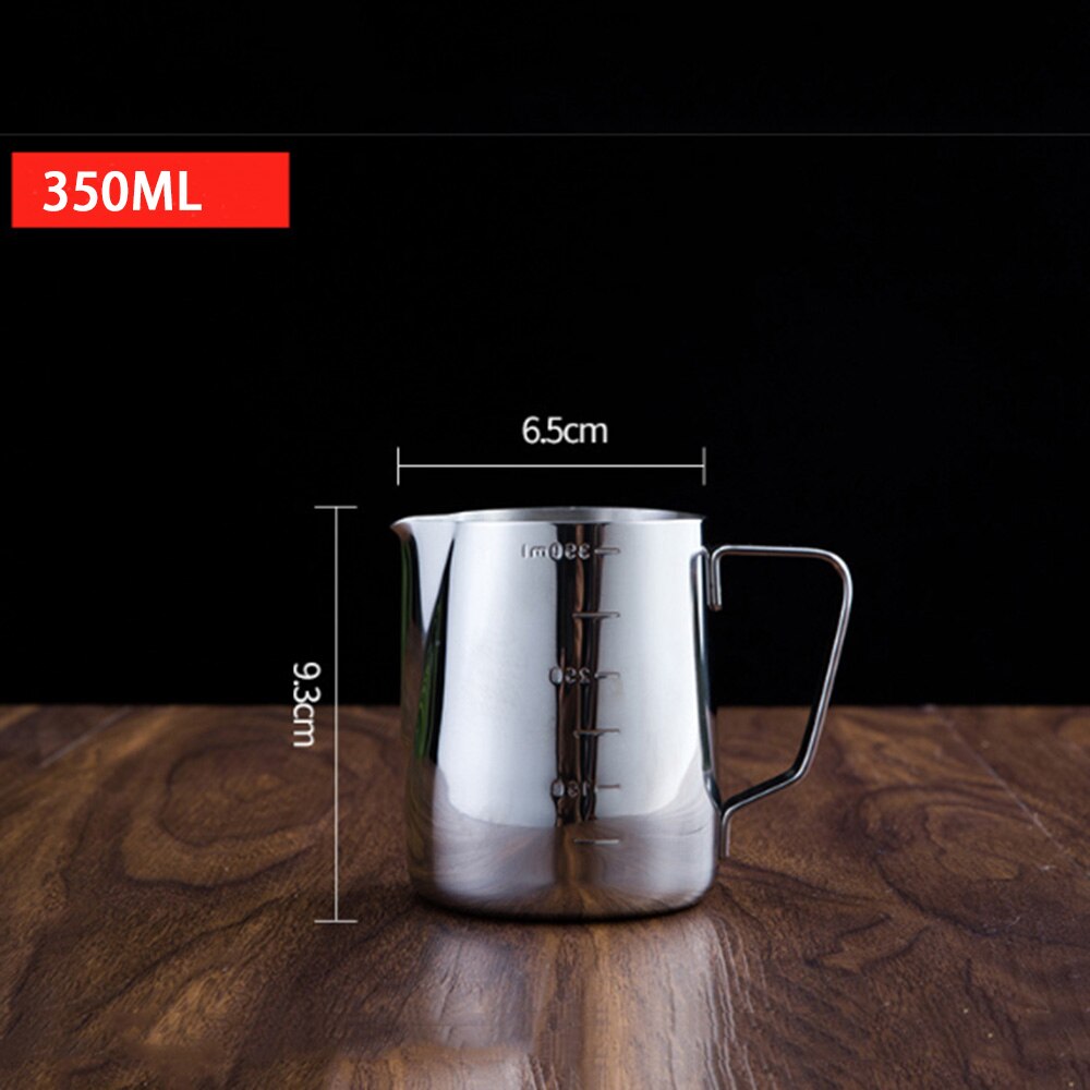 Milk Steaming &amp; Frothing Pitcher, Stainless Steel Non-Stick Milk Jug Pull Flower Cup Perfect For Coffee Cappuccino Latte Art: 350ML Pitcher