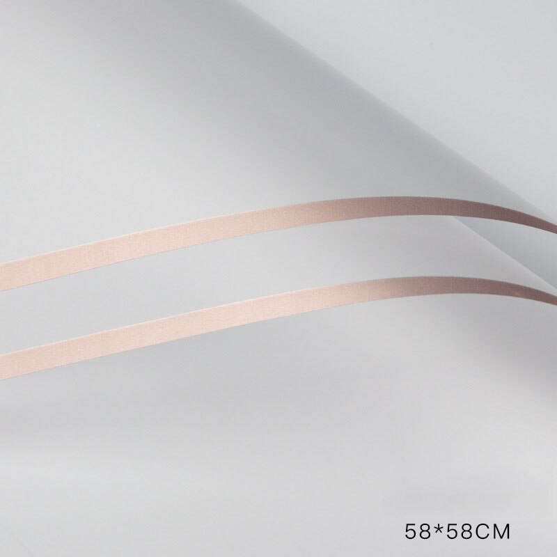 20pcs/lot Tissue Paper Gold Border Rose Flower Wrapping Paper Craft Scrapbooking Korean Wrap Floristics Bouquet Decorative: Half transparent