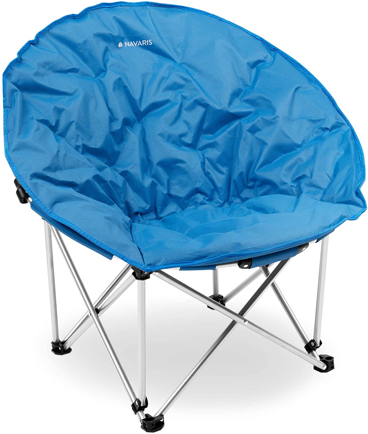 Folding Moon Chair - Foldable Round Padded Seat for Adults or Kids - Perfect for Garden, Camping, Travel, Light Blue: Default Title