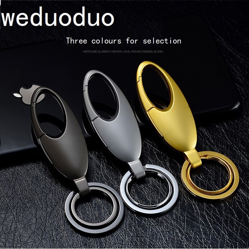 Weduoduo porte-clés métalliques Mini organisateurs de clés trois couleurs luxe Double anneau porte-clés portefeuilles résistant à l'usure porte-clés