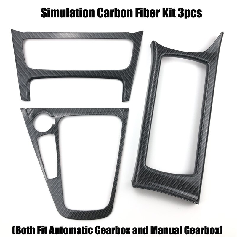 Car Accessories Gearbox Water Cup Holder Panel Trim Interior Decoration Frame sticker For Ford Focus 3 mk3: Carbon Fiber Kit 3pc