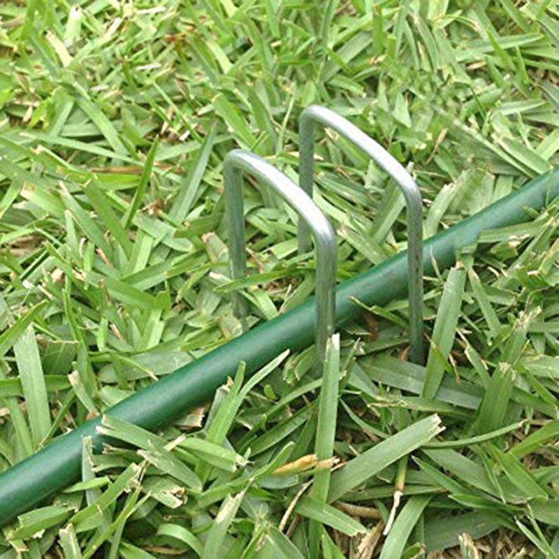 Tuin Pinnen 100x3.0mm x 6 inch/150mm Gegalvaniseerd Landschap Grond Nietjes Roestbestendig Staal Zode gazon U Pinnen Beveiligen Netto