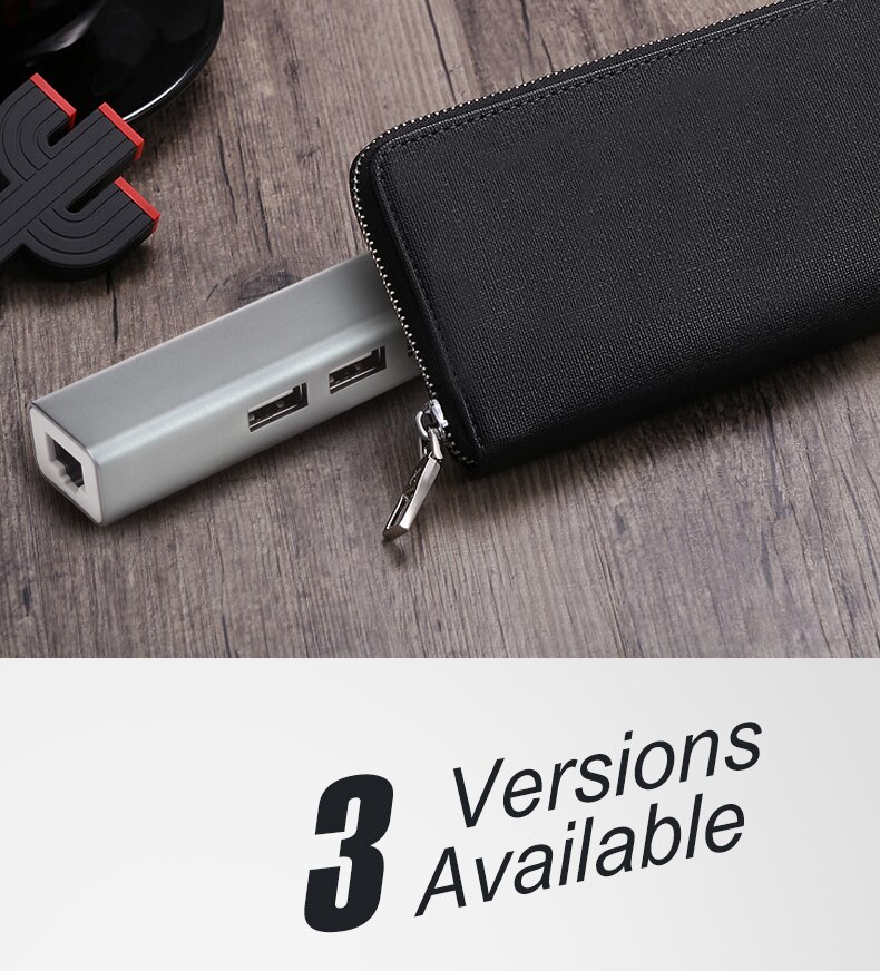 USB hub 2.0 3 ports to RJ45 10/100Mbps Lan Network USB Ethernet Adapter Splitter for Laptop Computer Mac iOS Android