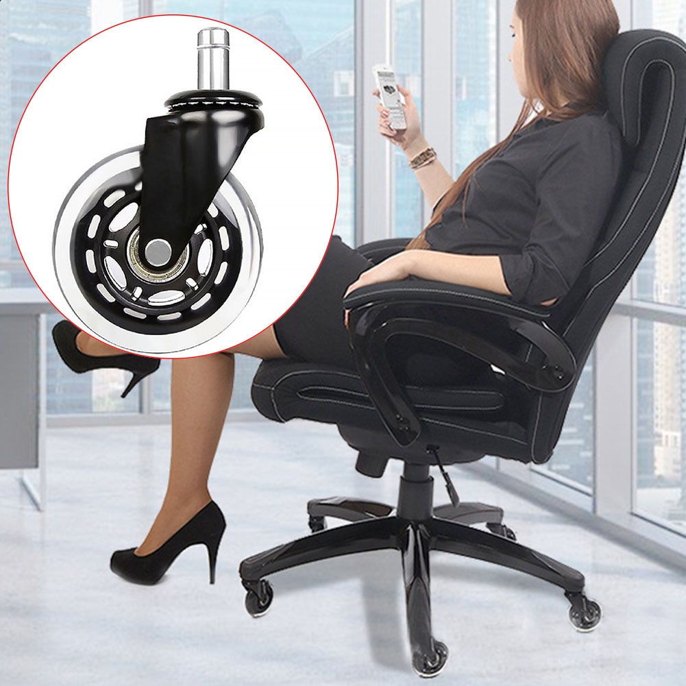 5 stk møbler hårde gulve universal hjul gennemsigtig stol kontor holdbar universal slidstærk indsættelse-type glat bærbar