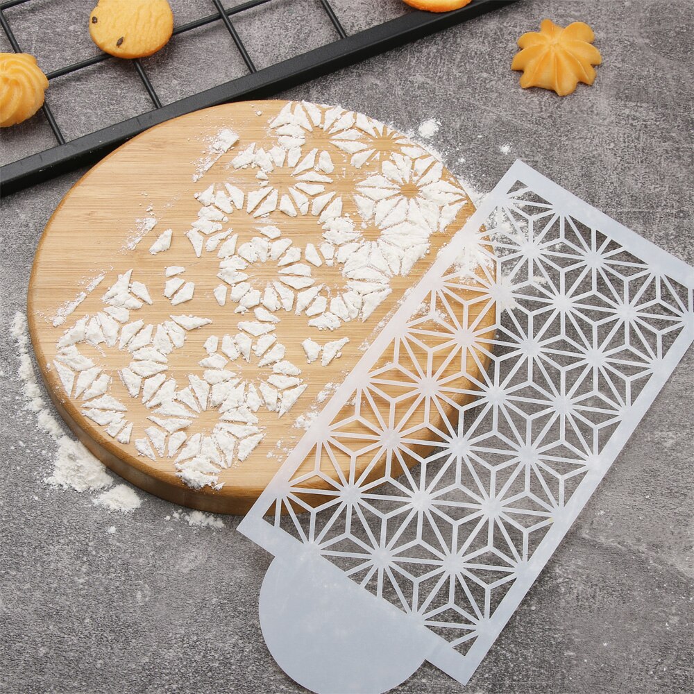 DIY Cake Baking Template Fondant Cake Mesh Stencils Plastic Embossing Mold Wedding Birthday Cookies Chocolate Decorating Tool