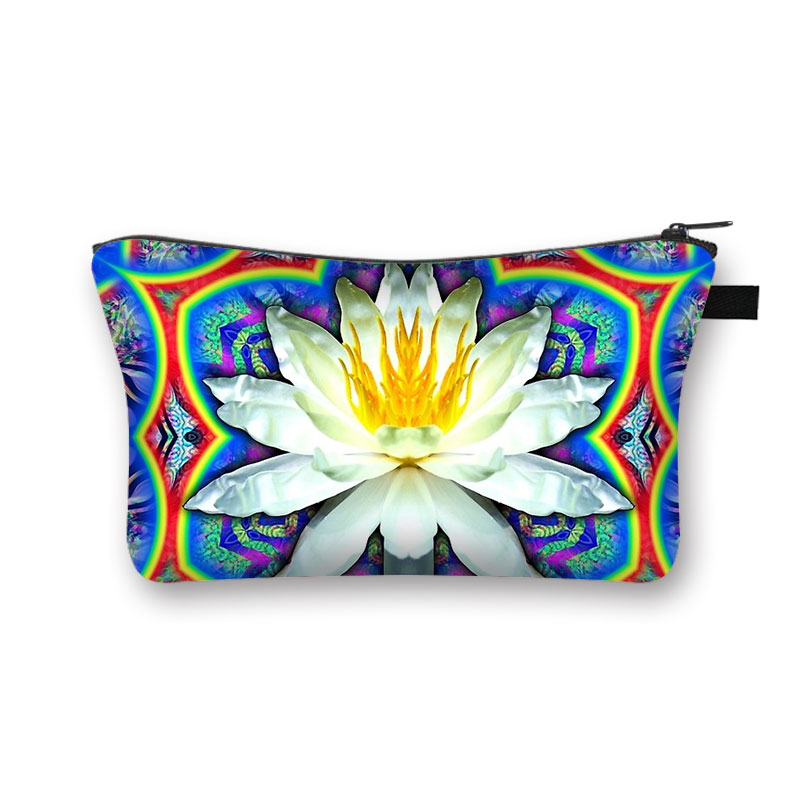 Mandala Flower Print torby kosmetyczne damskie kosmetyczka damska wielokolorowy wzór śliczne etui kosmetyczne do podróży: shzbmandala09