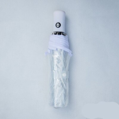 Paraguas transparente para hombre y mujer, sombrilla plegable totalmente automática, de lujo, transparente, para la lluvia, para exteriores, color negro y rosa: White