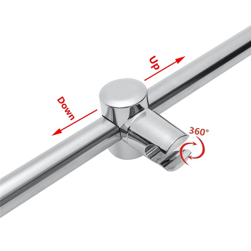 61cm Bathroom Shower Head Holder Riser Bracket Stainless Steel Chrome Adjustable Shower Riser Rail Set Shower Sliding Bar