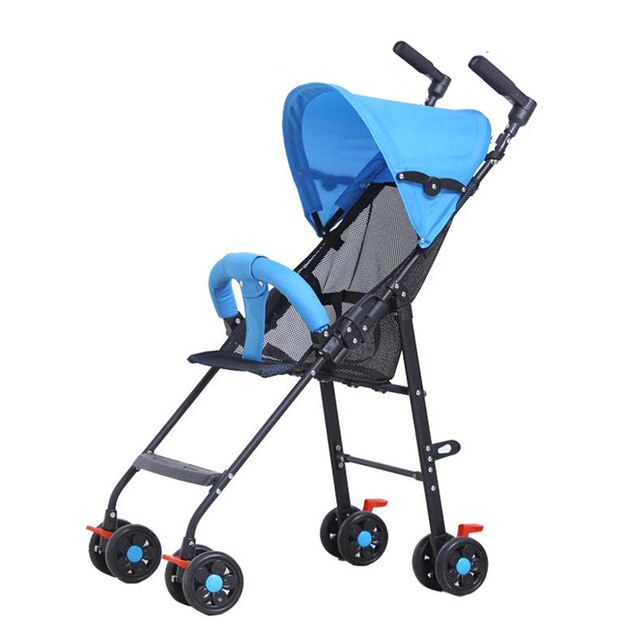 Cochecito de bebé ultraligero y portatil para niños pequeños con bolsillo plegable puede sentarse y poner un solo botón bebé carro: S5