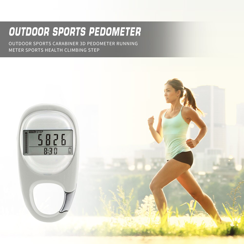 Outdoor Digital 3D Carabiner Pedometer Climbing Step Sport Calorie Counter Meter for Easy Safety Exercise Accessories