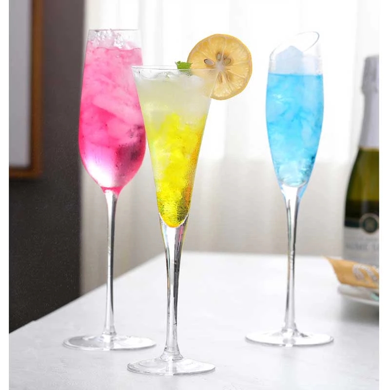 2Pcs Crystal Champagne Flutes Glasses Juice Drink Cocktail Goblet Glass Wedding Party Bar Home Drinkware Wine Cup