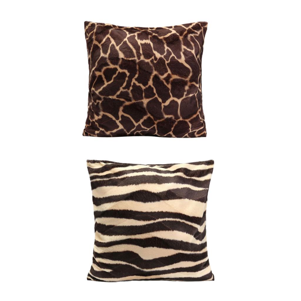 2 stk 45 x 45cm standard dyreprint putetrekk leopard zebra kontor sofa bil putetrekk til hjemmekontor bil dekor