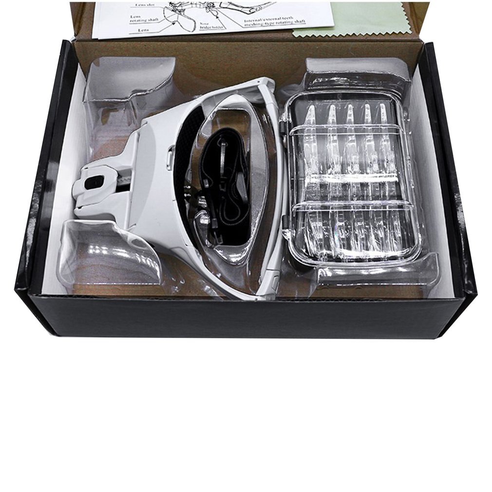 Wimpern Verlängerung 5 Objektiv Einstellbare Stirnband Lupe Lupe w/ LED Licht Lampe Lupen Für Falsche Wimpern