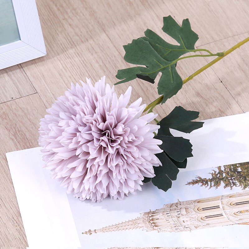 1PC Simulation Hydrangea Colorful Artificial Dandelion Flower Ball Artificial Flowers DIY Wedding Party Decor: light purple