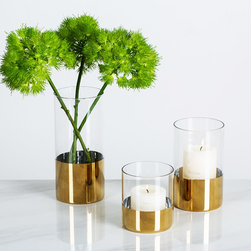 Oro nórdico moderno soportes para Velas de boda vela de jardín de al aire libre Porta Velas hogar Decoración BW50ZT