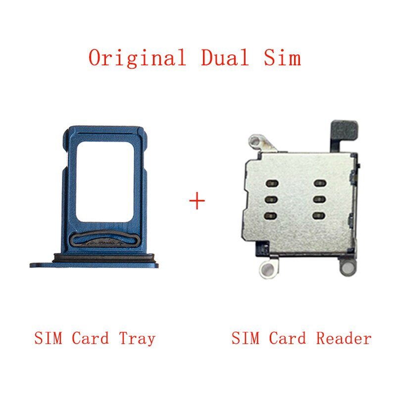 Bandeja de tarjeta SIM Dual original con lector de tarjeta Sim para iPhone 12, 12 Pro, adaptador de soporte de ranura, piezas de repuesto