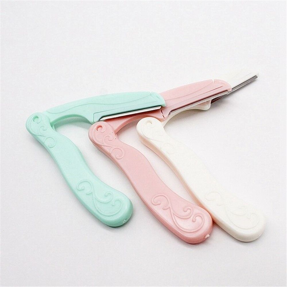 3pc Eyebrow Shaper Dermaplaning Womens Grooming Shaver Shaping Safe Razor Facial Hair Remover Mini Makeup Tool: Default Title