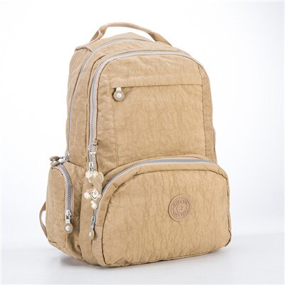 Tegaote Rugzak Vrouwen School Rugzak Voor Tiener Meisje Mochila Escolar Toevallige Nylon Reistas Rugzak Voor Laptop Sleutelhanger: apricot