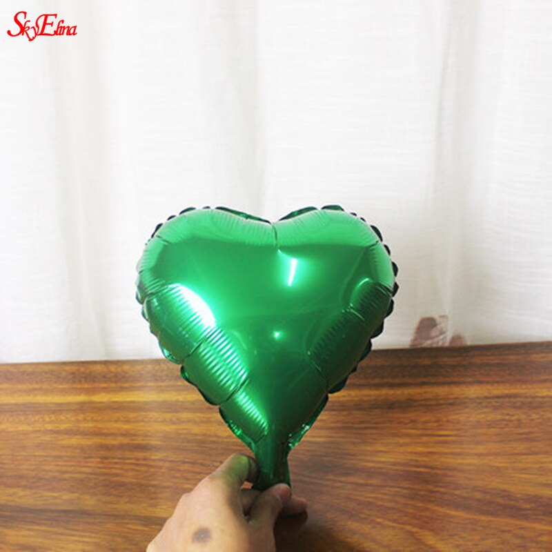 Ballons à hélium en forme de cœur 10 pouces | Rose, or, rouge et Rose, ballons pour fête d'anniversaire et mariage, fournitures pour la saint-valentin, 6Z: green