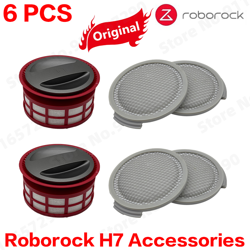 Original Roborock H7 Dust Box HEPA Filter Spare Parts Mace Plus Dustbin Cyclone Assembly Module Red Accessories: Dark Grey
