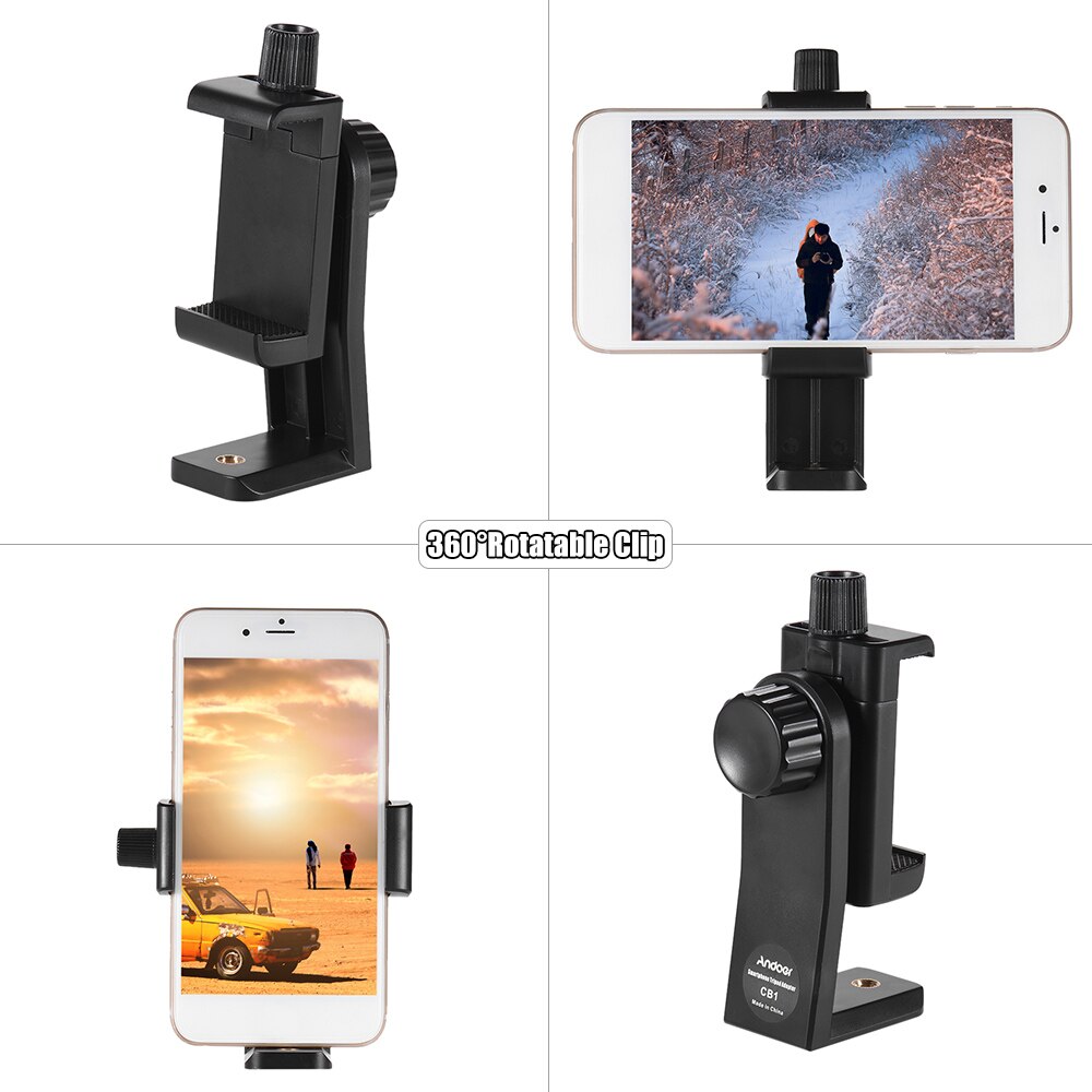 Andoer CB1 Plastic Smartphone Phone Clip Holder Stand Support Clamp Frame Bracket Mount for iPhone 7/7s/6/6s etc. Selfie Video