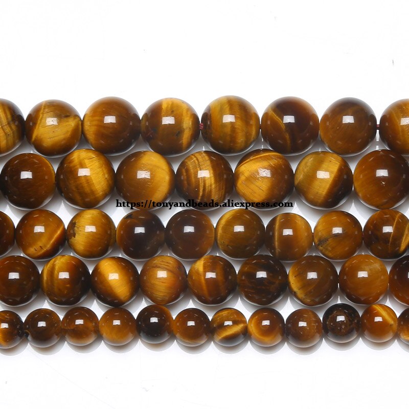 pierre naturelle AA or brun oeil de tigre Agates perles rondes 15 "brin 4 6 8 10 12 14MM Pick Size pour bijoux