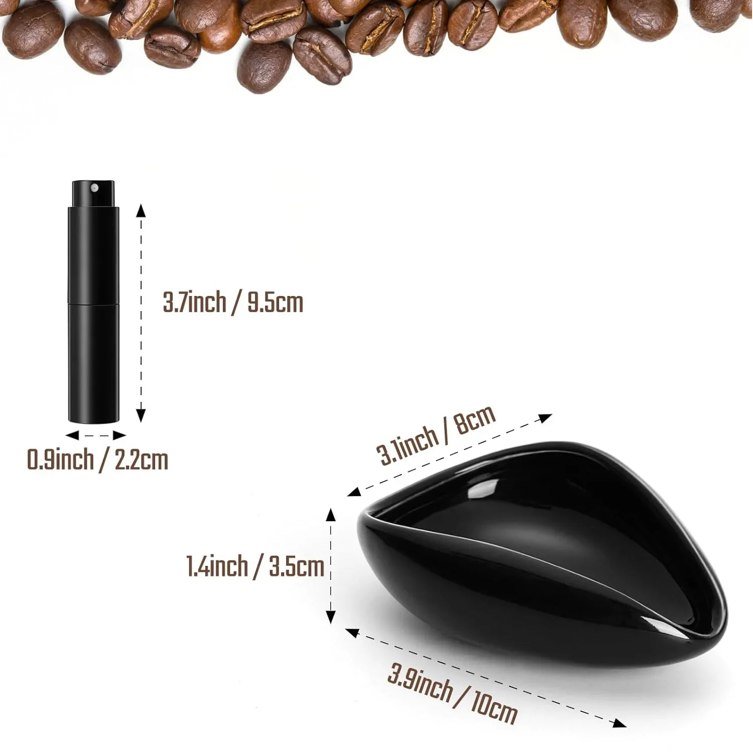 Coffee Bean Dosing Cup and Spray Bottle Set Single Dose Coffee Bean Dosing Cup Ceramic Coffee Dosing Tray Coffee Dosing Vessel