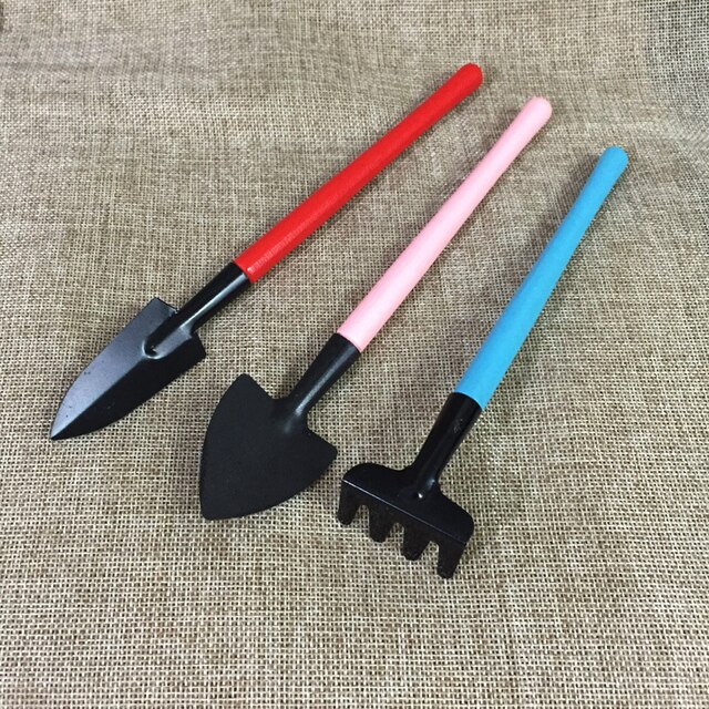 3Pcs/set Garden Planter Kits Mini Shovel Spade Small Rake Soil Scoop Transplant Seedlings Planted Tools Bonsai Fertilizer Device: mix