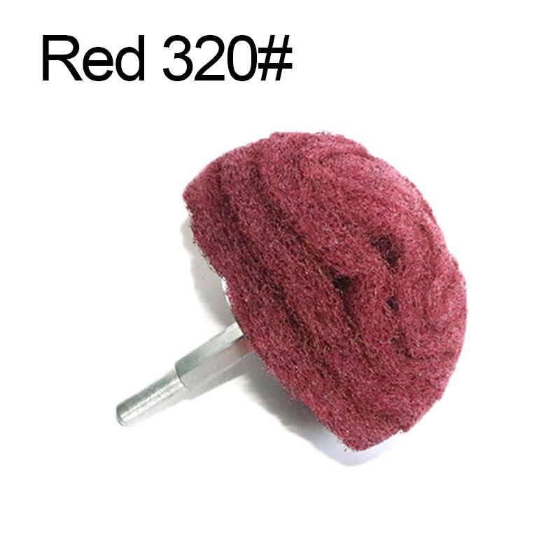 1pc skuresvamp slibning slibehoved nylonfiber polering slibende slibeskive til bor 1/4 &quot; skaft 6mm 2/3/4 tommer 180# 320#: Rød 1pc / 70mm