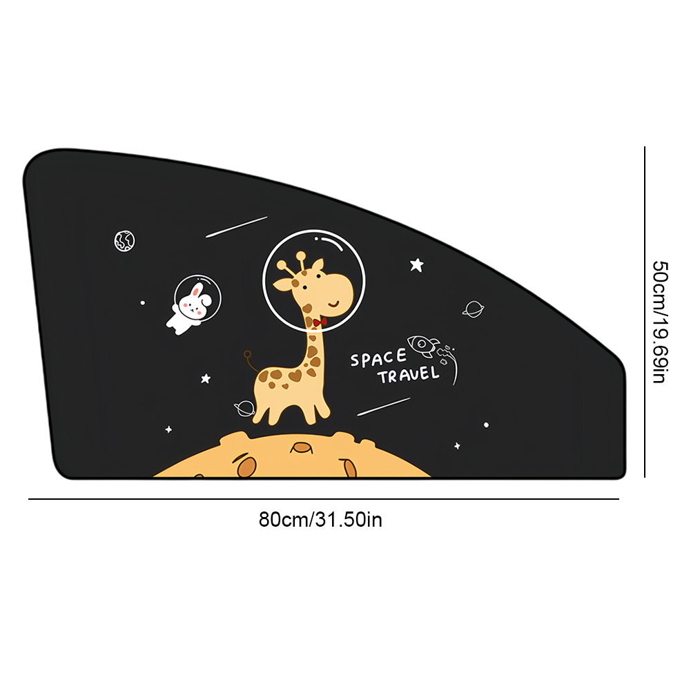 Universele Auto Zonnescherm Cover Zijraam Zonnescherm Gordijn Cartoon Schattige Giraffe Magneet Parasol Auto Raam Gordijn Voor Kinderen Baby: Rood