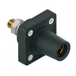 16 Series Cam-Lock 400A Female Chassis Connector Panel Mount Threaded Socket: black