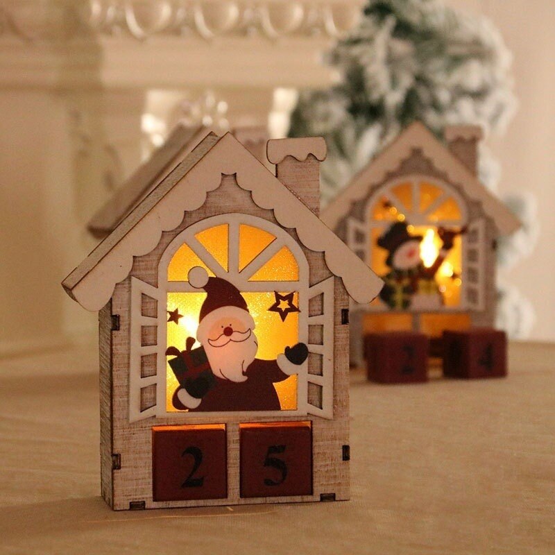 Jul tre lysende kalender bord møbler julepynt jul lysende hus jul