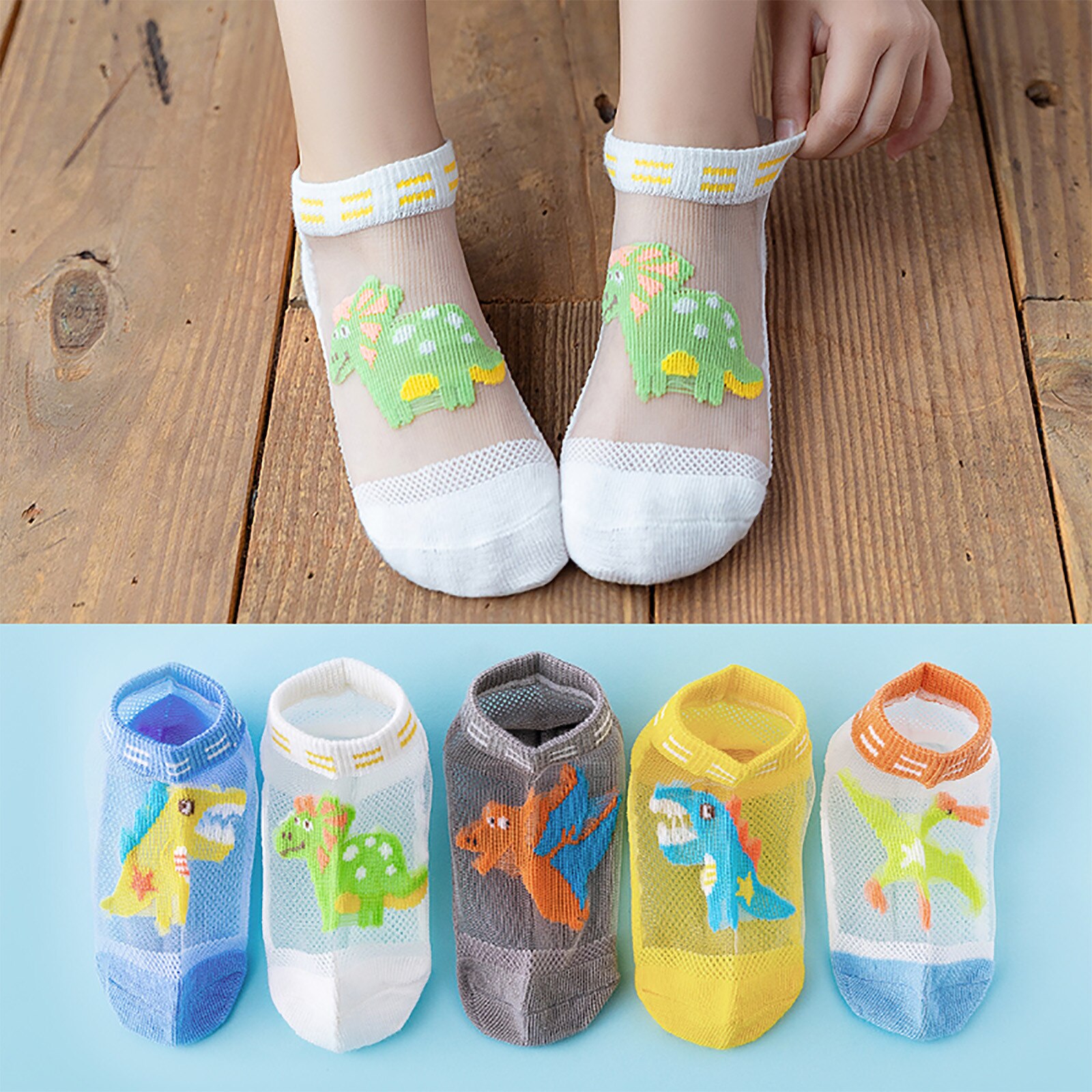 5 Paren/partij Baby Meisjes Mesh Sokken Zachte Katoenen Kids Jongens Cozy Ademende Zomer Sokken Leuke Cartoon 1-5y