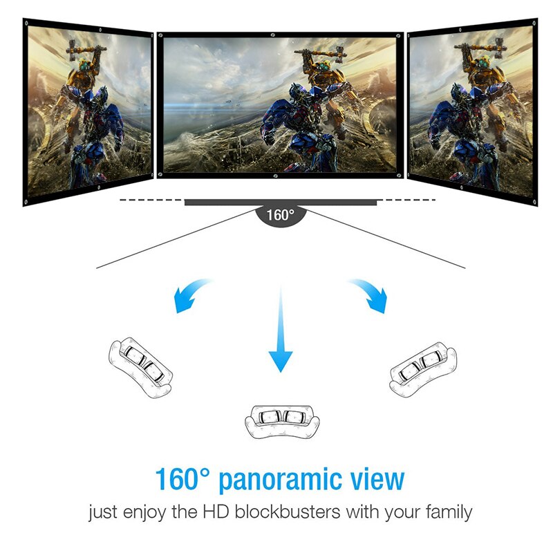 Screens For Projector Portable,60 72 100 120 150 inch 16:9,Polyester Outdoor Movie Screen For Travel Home Theater DLP Projektor