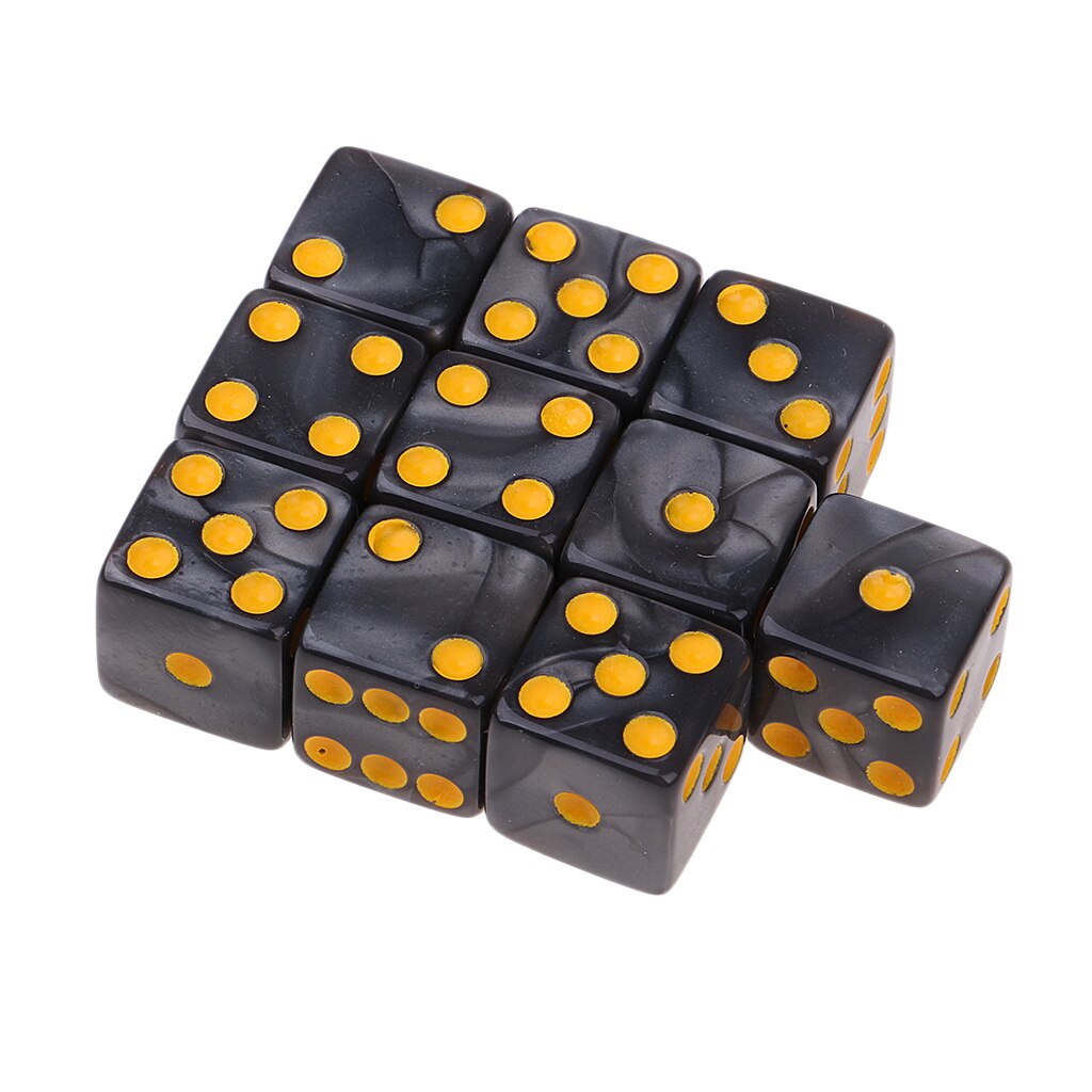 10Stck 16mm/0.63 ''D6 Würfel Sechs Seitige Platz Stirbt Spielzeug für Kneipe Lustige Spiel Accs: 3