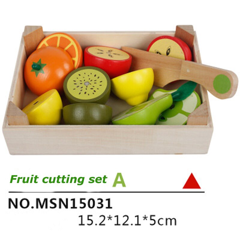 15 arten Holz simulation küche ei serie cut obst und gemüse dessert kinder pädagogisches spielen haus spielzeug: 5