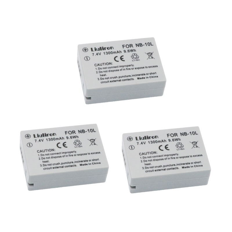 Bonacell-baterías de 7,2 V, 1400mAh, NB-10L, NB10L, NB, 10L, para Canon G1X, G15, G16, SX40HS, SX50HS, SX60HS, SX40, SX50, SX60 HS, batería L10: 3 Pack Battery