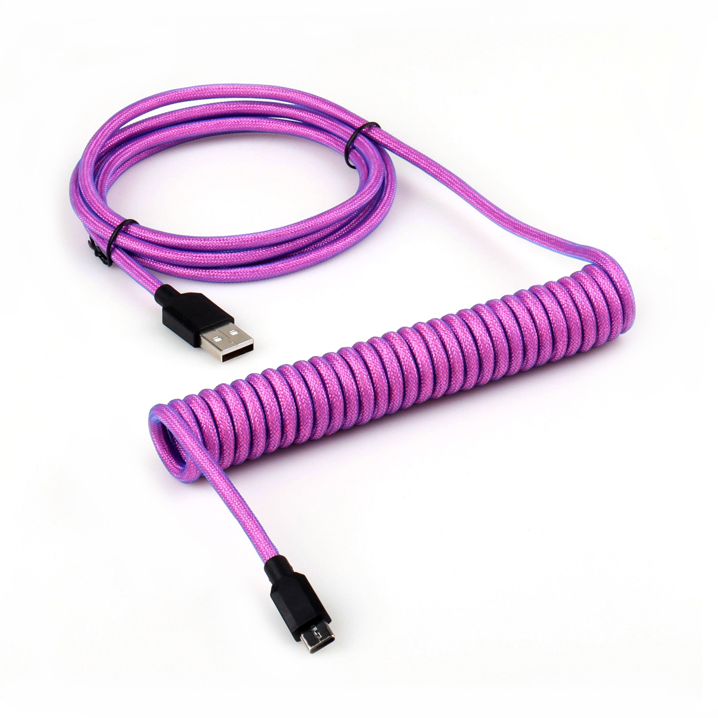 Lano mekanisk tastatur datakabel type-c til usb spiralfjær aviator-ledning 2.5-3m: Lilla