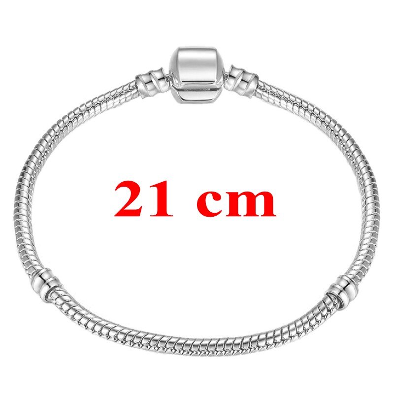 Bijoux fins en argent Sterling 925, ensemble de bijoux fin, collier fait à la main, Set de fête de mariée pour femmes, Bracelet à breloques: Bracelet 21cm