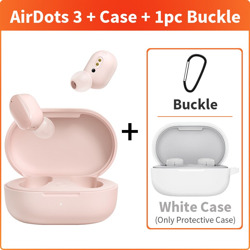 Xiaomi Redmi AirDots 3 Wireless Bluetooth 5.2 In-Ear Mi True Earphone Wireless Stereo Touch Control Smart Wear: pink Add White Box