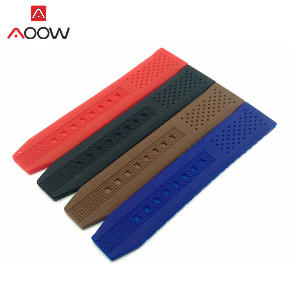 Universele sport waterdichte siliconen horlogeband 16mm 18mm 20mm 22mm 24mm rubberen ademende metalen gesp armbandband riem