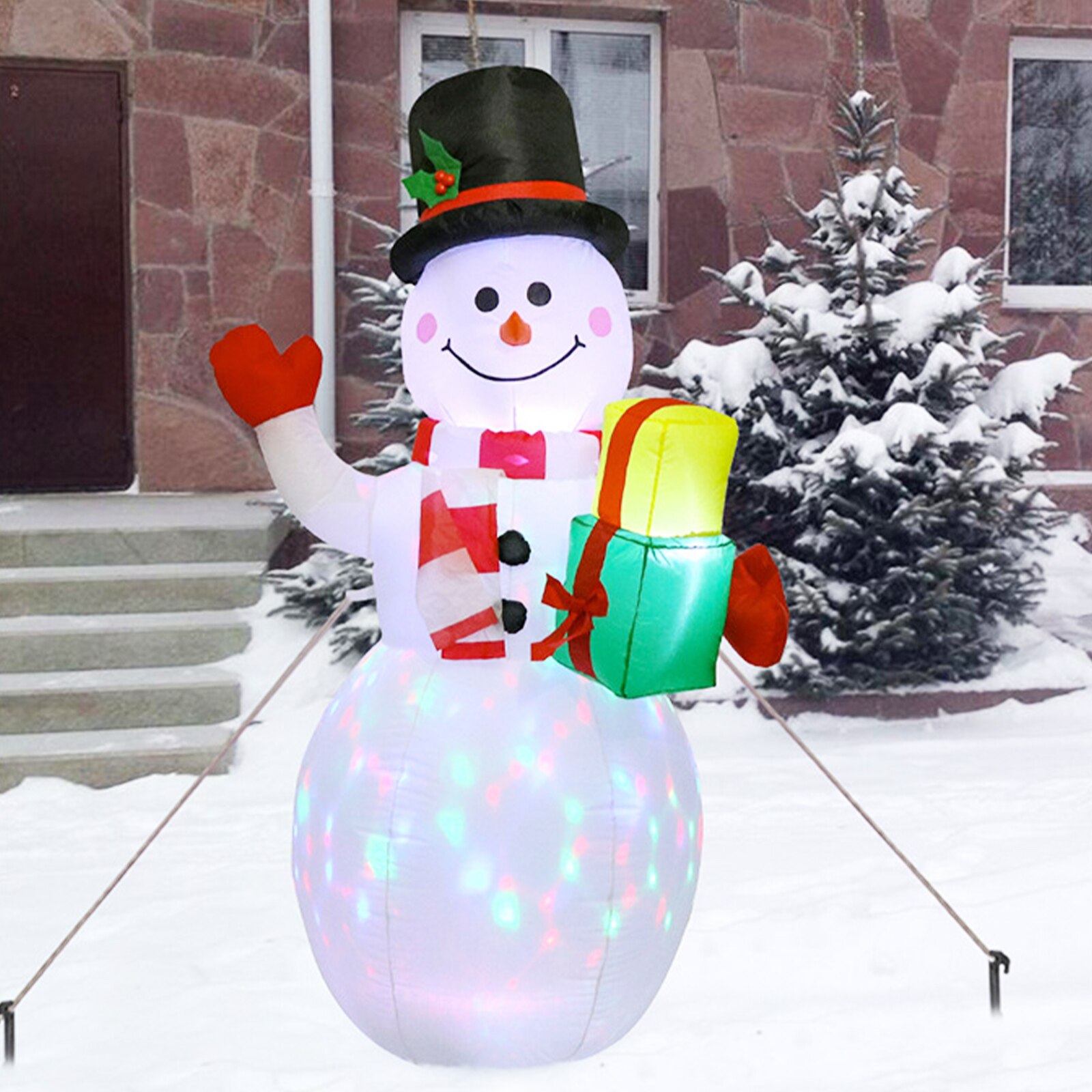 God jul oppustelig snemand lanterne lysende indendørs og udendørs dekoration fødselsdag julepynt år