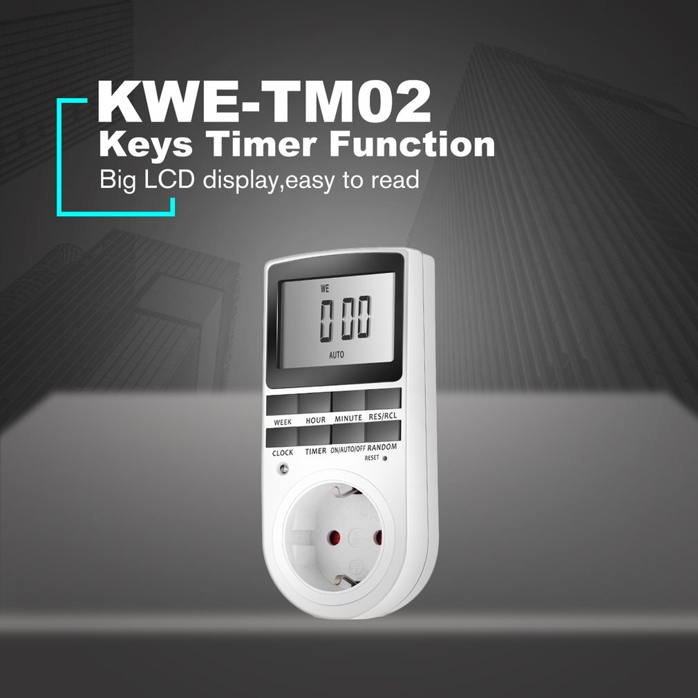 KWE-TM02 Elektronische Digitale Timer Schakelaar Plug Keuken Timer Outlet 230V 50Hz 7 Dag 12/24 Uur Programmeerbare Timing Socket