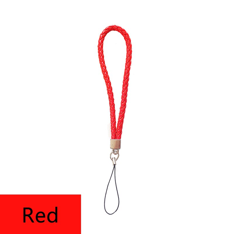 Lanière de téléphone pour clés carte d'identité bâton USB 8 couleurs sangle de téléphone portable corde d'armure antidérapante tressée 20 cm longes courtes universelles: Red