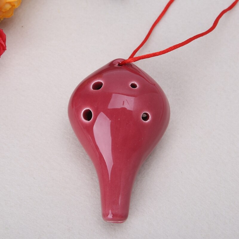 flauta instrumento Musical esmaltado Alto A C cerámica Ocarina 6 agujeros