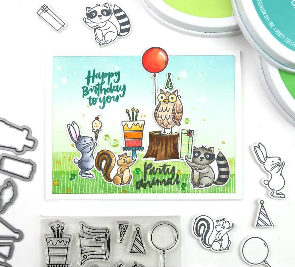 Affe Tiere Glücklich Geburtstag Kuchen Metall Schneiden Stirbt und Briefmarken Schablone für DIY Scrapbooking foto Album Präge Papier Karten